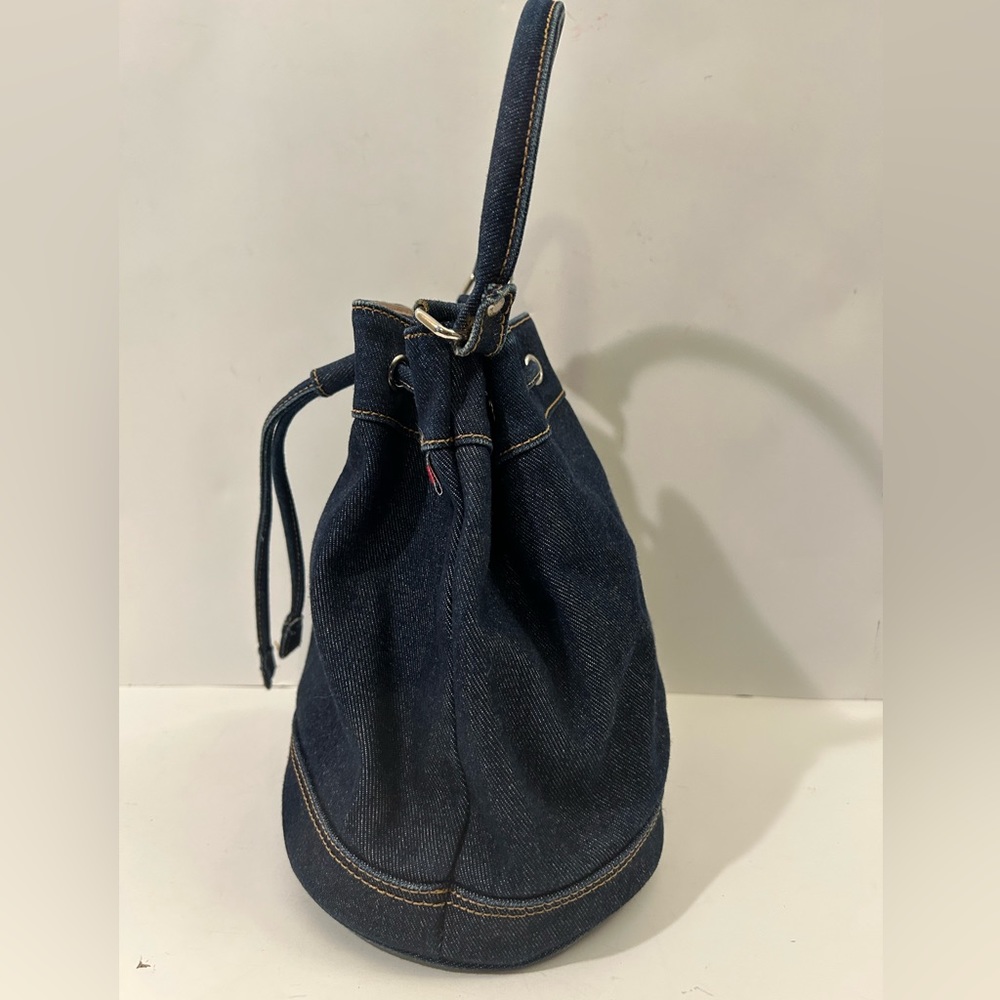 Tommy Hilfiger Vintage Denim Drawstring Cinch Bucket Bag - Picture 3 of 11